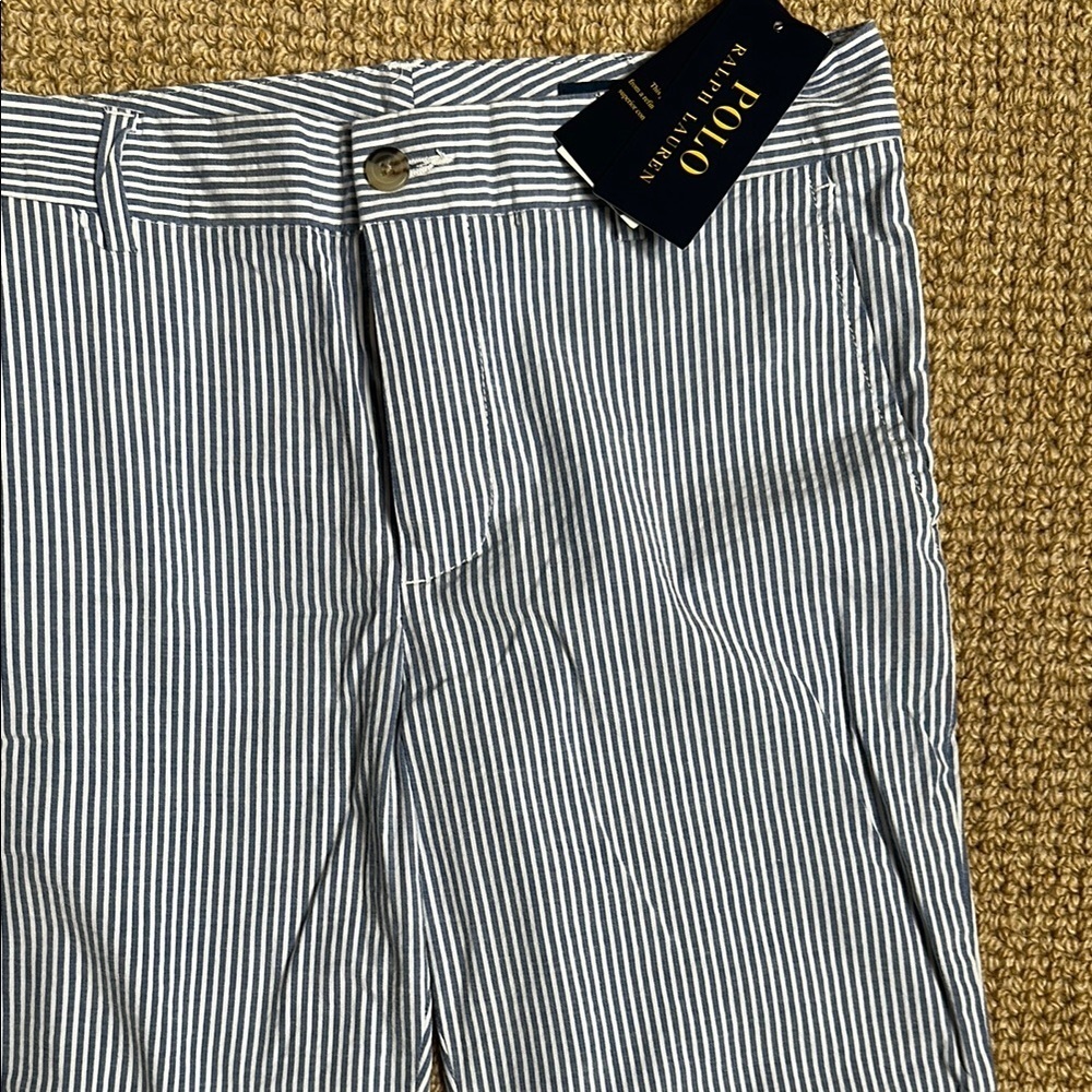 NWT Polo Ralph Lauren Boys Seersucker Pants Size 14 Blue White Formal Dress - Picture 2 of 4